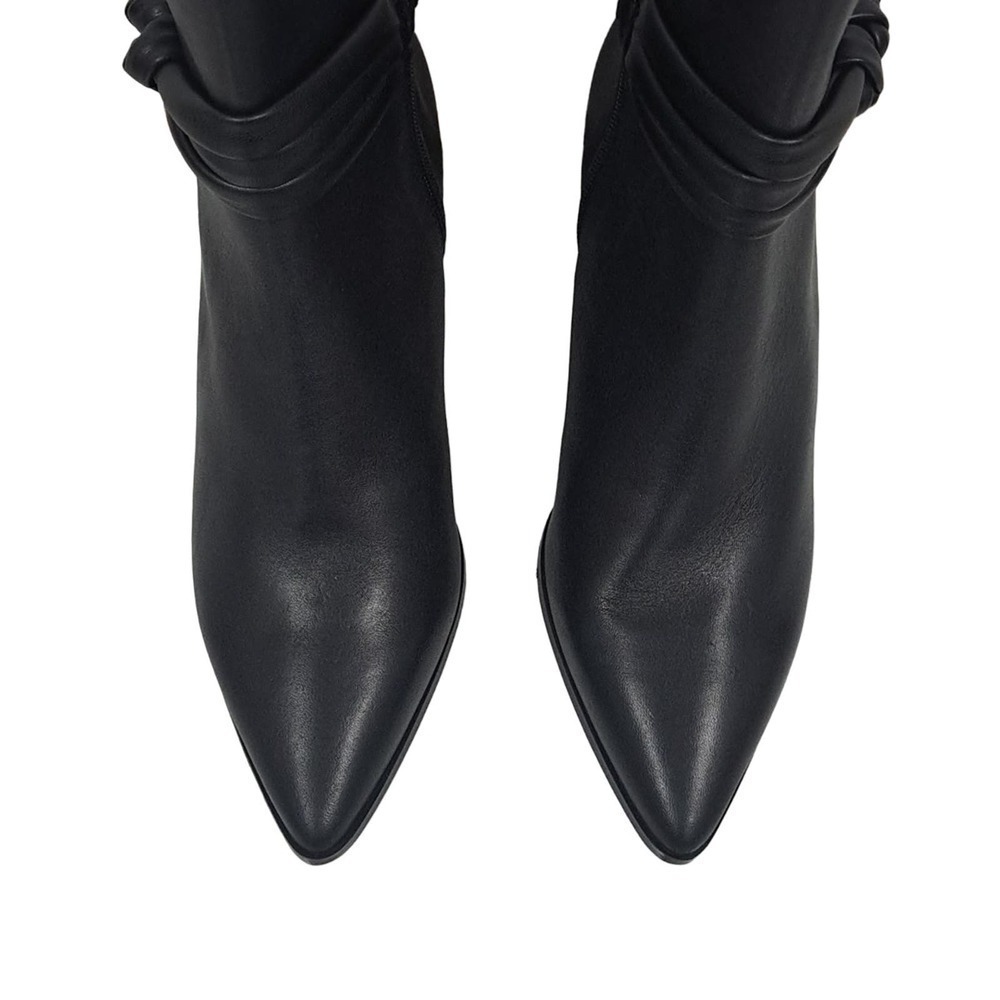New Javiera Spain Black leather boot size 9 High Heel - Picture 3 of 9